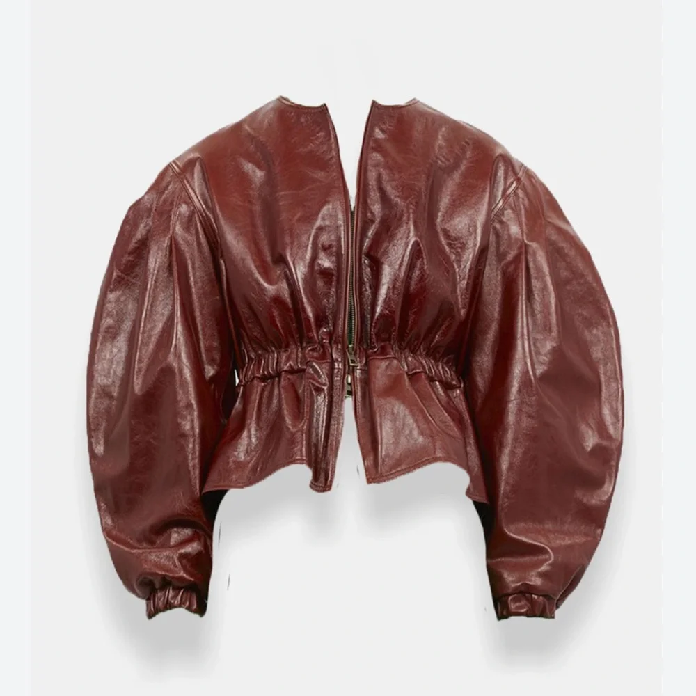 Ulla Johnson Briar Lamb Leather Jacket Mahogany Size Small NWOT - Picture 14 of 15